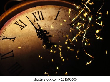 New Year Clock Before Midnight