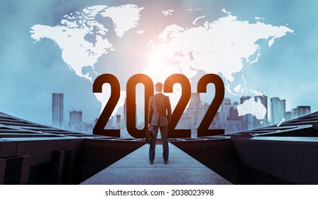 New year concept of 2022. Global business. New year card. - Shutterstock ID 2038023998