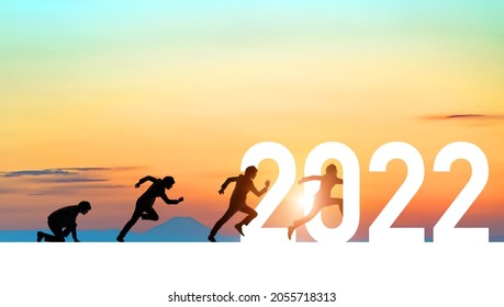 New year concept of 2022. New year's card. 