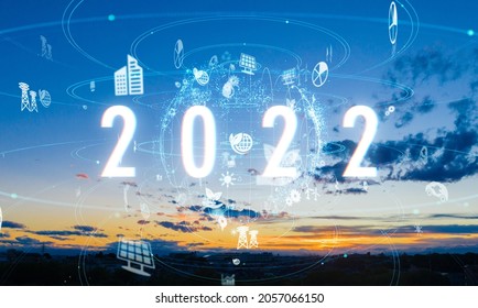 New year concept of 2022. New year's card. SDGs. Sustainable development goals. - Shutterstock ID 2057066150