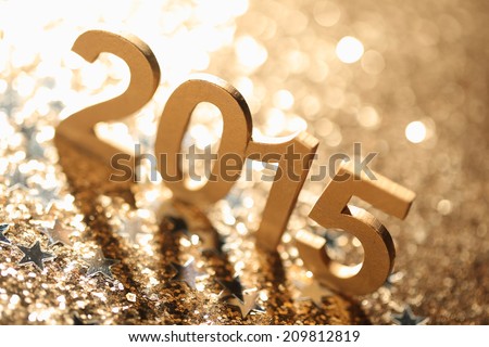 New year decoration,Closeup on 2015.
