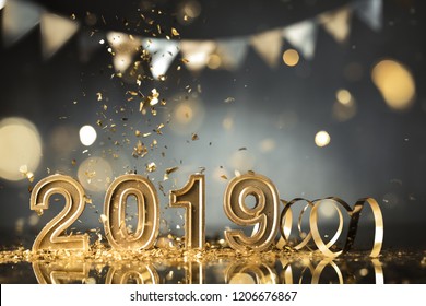 New year decoration,Closeup on 2019.