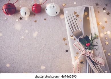 New Year Eve 2022, Christmas Food Menu Lunch, Holiday Dinner Table Place Setting, Festive Background