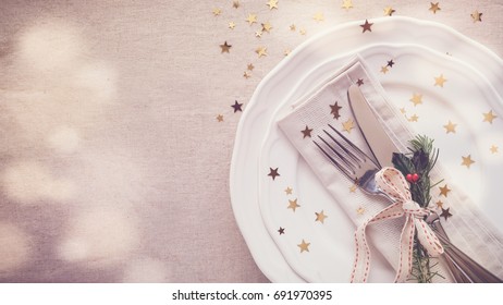 New Year Eve 2022, Christmas Food Menu Lunch, Holiday Dinner Table Place Setting, Festive Background