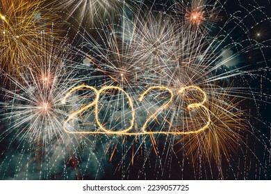New Year fireworks background 2023 - Shutterstock ID 2239057725