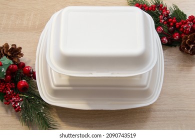 New Year Food Container. Christmas Food Delivery