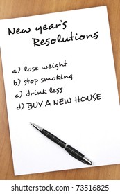 New Year Resolution Buy A New House As Most Important