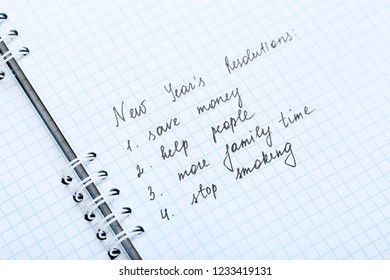 New year resolution in notepad