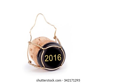 New Year's Champagne Cork Isolated On White