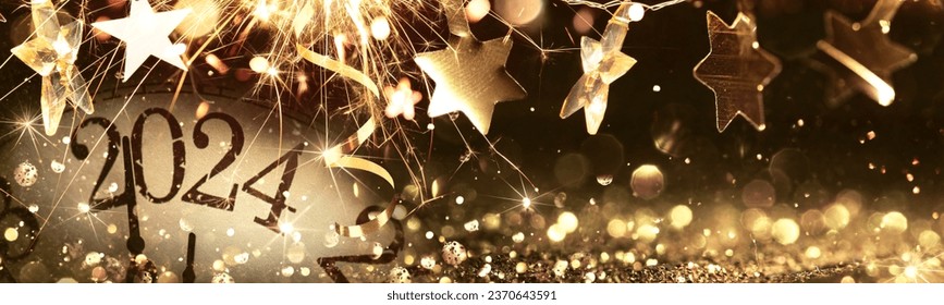 New Year's Eve 2024 Celebration Background with Star