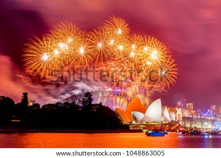 New Years Eve Fireworks and Celebration in Sydney, Australia