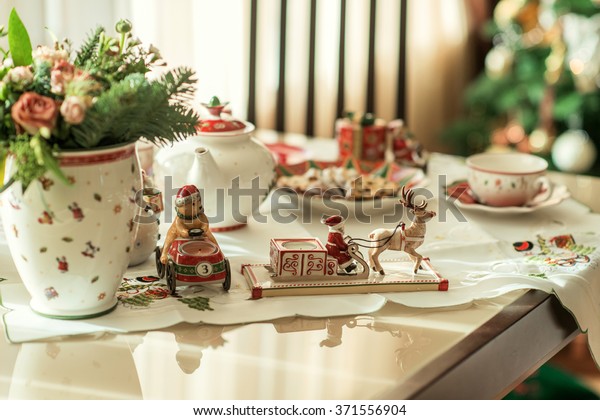 New Years Tea Party Table Beautiful Stock Photo Edit Now 371556904