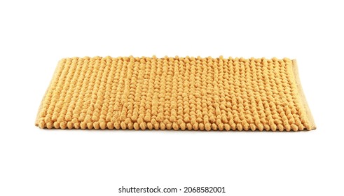 New Yellow Bath Mat Isolated On White