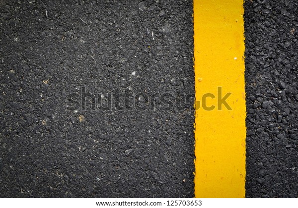 New Yellow Line On Road Texture Stock Photo (Edit Now) 125703653