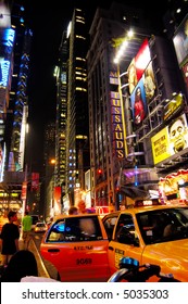 New York 42nd Street At Night