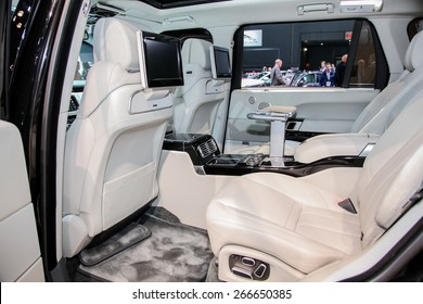 NEW YORK - APRIL 1: Land Rover exhibit Range Rover at the 2015 New York International Auto Show during Press day,  public show is running from April 3-12, 2015 in New York, NY. - Shutterstock ID 266650385