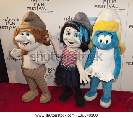 new york april 27 smurf characters stock photo edit now 136648100