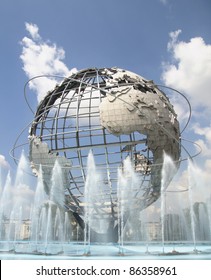 NEW YORK - AUG 5: The Unisphere In Queens, New York On August 5, 2011.  A Theme Symbol Of The 1964 World's Fair, Dedicated To 