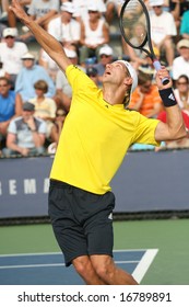 NEW YORK, August 2008 - US OPen: Jurgen Melzer, Tennis Player From Austria Serving During A Match