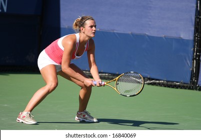 NEW YORK, August 2008 - US Open: Olivia Sanchez Of Spain Preparing To Return A Serve During A Match