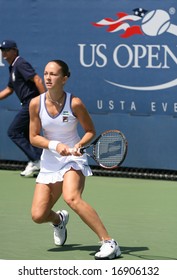 NEW YORK, August 2008 - US Open: Tatiana Perebiynis Of Ukraine Hitting A Forehand