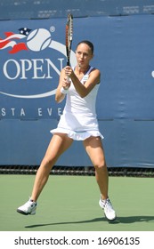 NEW YORK, August 2008 - US Open: Tatiana Perebiynis Of Ukraine Hitting A Backhand