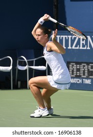 NEW YORK, August 2008 - US Open: Tatiana Perebiynis Of Ukraine Hitting A Forehand