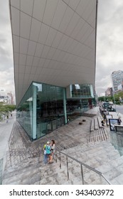 NEW YORK - August 23, 2014: People On The Steps Of The Juilliard School