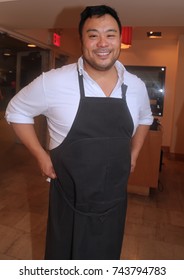 NEW YORK - AUGUST 23, 2017: American Restaurateur, Author, And Television Personality Chef David Chang During US Open Food Tasting Preview In New York