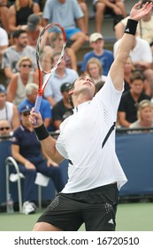 NEW YORK - August 25, 2008, US Open: Marcos Daniel Of Brazil Serving During A First Round Match