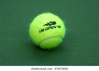 NEW YORK - AUGUST 27, 2016: US Open Wilson Tennis Ball At Billie Jean King National Tennis Center In New York. Wilson Is The Official Ball Of The US Open Since 1979