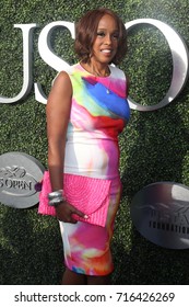 NEW YORK - AUGUST 28, 2017: Co-anchor Of CBS This Morning Gayle King On The Blue Carpet Before US Open 2017 Opening Night Ceremony At Tennis Center In New York