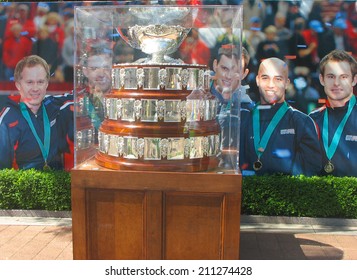 NEW YORK - AUGUST 28: Davis Cup Trophy On Display At Billie Jean King National Tennis Center On August 28, 2008 In New York. Team USA Won Davis Cup 32 Times, Last Time In 2007 