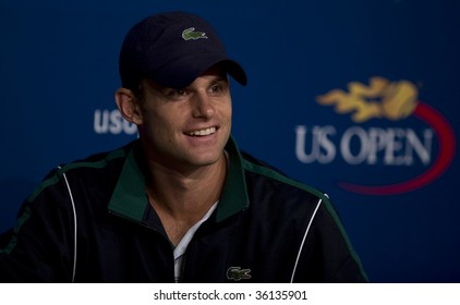 NEW YORK - AUGUST 29: Andy Roddick Of USA 2003 Champion Attends Press Conference At US Open On August 29 2009 In New York