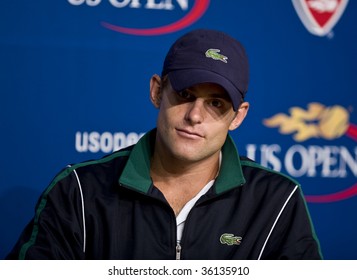 NEW YORK - AUGUST 29: Andy Roddick Of USA 2003 Champion Attends Press Conference At US Open On August 29 2009 In New York