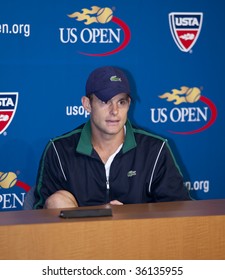 NEW YORK - AUGUST 29: Andy Roddick Of USA 2003 Champion Attends Press Conference At US Open On August 29 2009 In New York