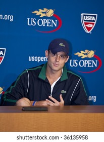 NEW YORK - AUGUST 29: Andy Roddick Of USA 2003 Champion Attends Press Conference At US Open On August 29 2009 In New York