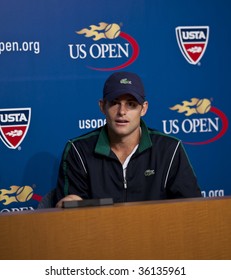 NEW YORK - AUGUST 29: Andy Roddick Of USA 2003 Champion Attends Press Conference At US Open On August 29 2009 In New York