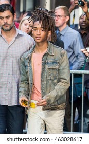 NEW YORK - AUGUST 3: Jaden Smith Seen At 'Good Morning America' TV Show On August 3, 2016 In New York City.