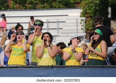 NEW YORK - AUGUST 31, 2015: Australian Tennis Fans At Billie Jean King National Tennis Center During  US Open 2015 In New York