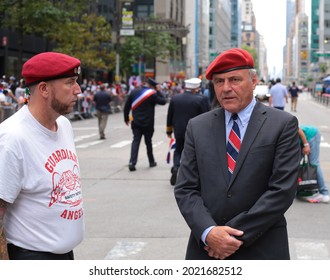 New York, New York - August 8, 2021 :Curtis Sliwa Attending NYC Annual Dominican Day Parade On  6th Avenue In Manhattan .