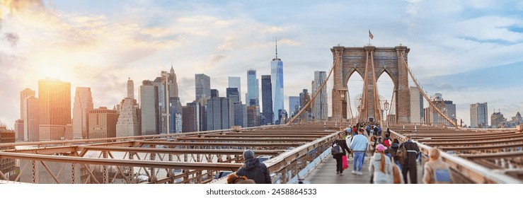  New York Brooklyn Bridge - big panorama. - Powered by Shutterstock