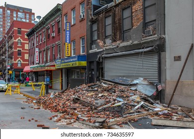 New York - CIRCA 2012: Consequences Of Sandy The Hurricane. Superstorm Sandy Was The Most Destructive Hurricane Of The 2012 Atlantic Hurricane Season.