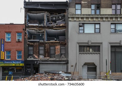 New York - CIRCA 2012: Consequences Of Sandy The Hurricane. Superstorm Sandy Was The Most Destructive Hurricane Of The 2012 Atlantic Hurricane Season.