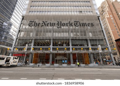 NEW YORK - CIRCA OCTOBER 2020: New York Times Newspaper Headquarter Building Exterior