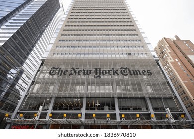 NEW YORK - CIRCA OCTOBER 2020: New York Times Newspaper Headquarter Building Exterior