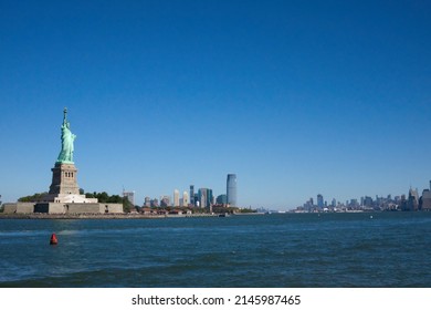 NEW YORK - CIRCA SEPTEMBER, 2017: Since 1886 Miss Liberty Watches Over The City