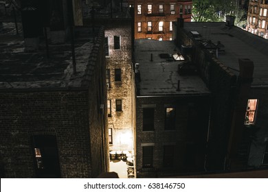 New York City Alley Rooftop Night