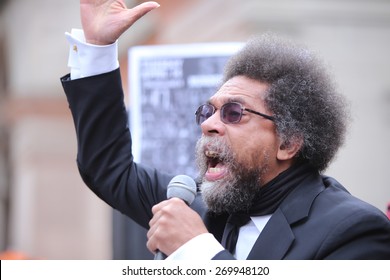 NEW YORK CITY - APRIL 14 2015: Several Hundred Activists From Stop Mass Incarceration Network Rallied At Union Square Park Before Marching To Lower Manhattan. Dr Cornel West.