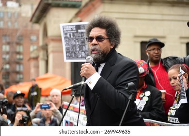 NEW YORK CITY - APRIL 14 2015: Several Hundred Activists From Stop Mass Incarceration Network Rallied At Union Square Park Before Marching To Lower Manhattan. Dr Cornel West.